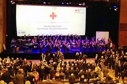 Kurz vor dem Beginn des Festakts in der Stuttgarter Liederhalle.