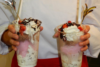 Die Eisbecher waren besonders 
                beliebt.