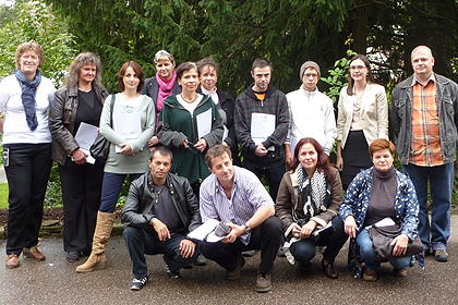 Frau Kohlweiler und Frau Ke&szlig;ler gemeinsam 
            mit den ungarischen G&auml;sten.